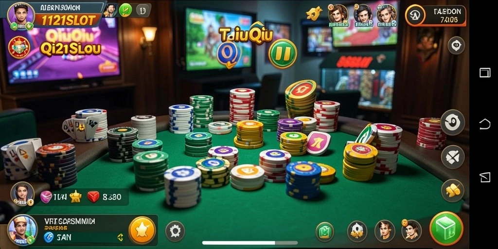 Tampilan gameplay QiuQiu yang seru dan penuh strategi.