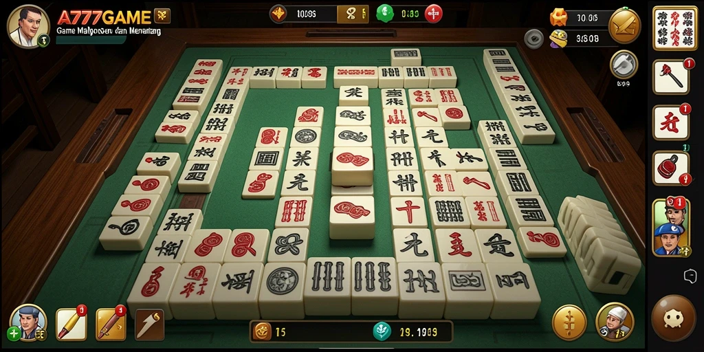 Tampilan gameplay seru dari A777GAME Mahjong.