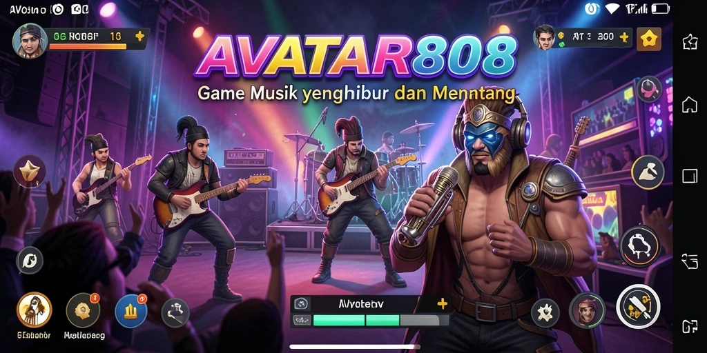 Screenshot AVATAR808 menampilkan aksi seru dalam bermain game musik.