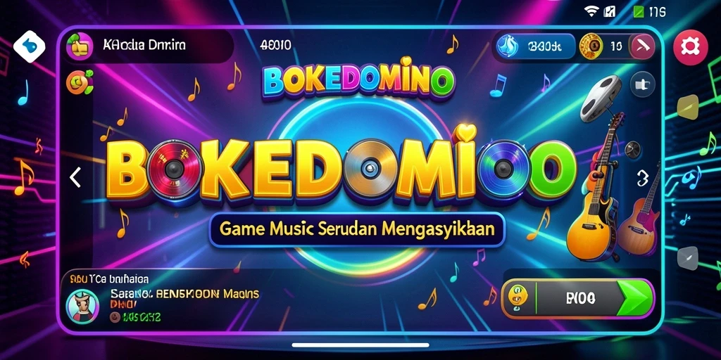 Screenshot BOKEDOMINO menampilkan pemain yang asyik bermain musik.