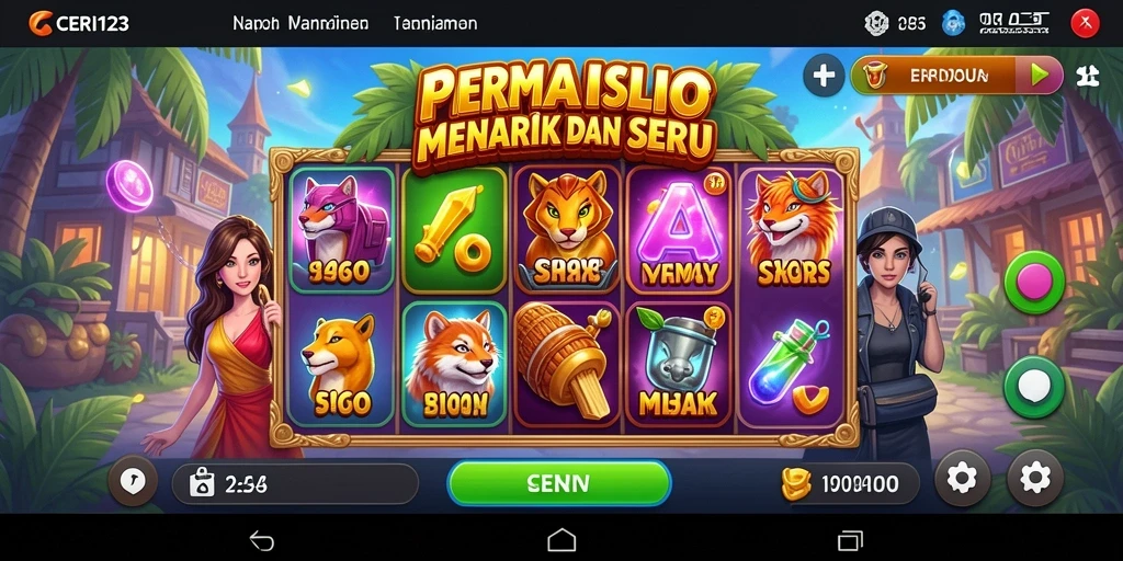 Screenshot gameplay CERI123 menampilkan aksi slot yang menegangkan.
