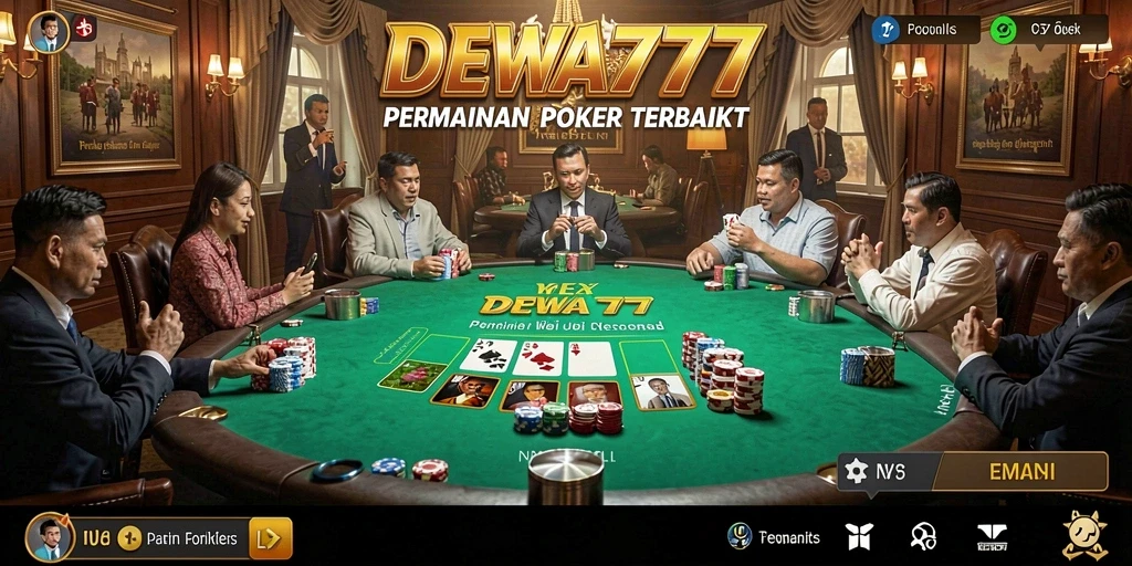 Tampilan gameplay DEWA777 yang menarik dan interaktif dalam permainan Poker.