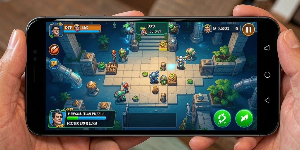 Screenshot DS99 menampilkan gameplay Puzzle yang menantang.