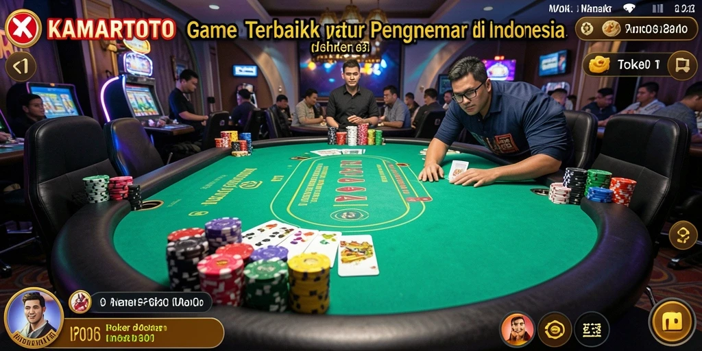 Screenshot gameplay KAMARTOTO dengan suasana Poker yang seru dan interaktif.