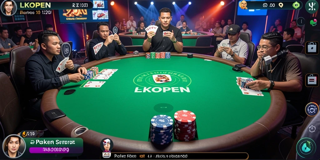 Tampilan menarik dari gameplay poker di LKOPEN.