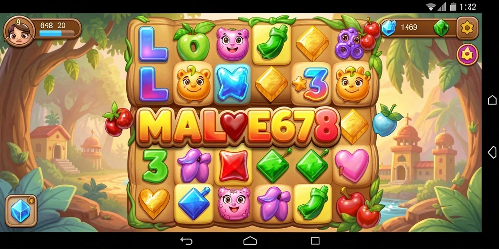Tampilan gameplay Match-3 yang seru dan menghibur.