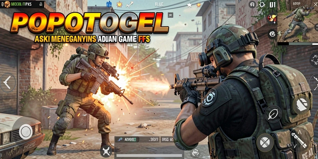 Tampilan mendebarkan dari gameplay FPS POPOTOGEL.