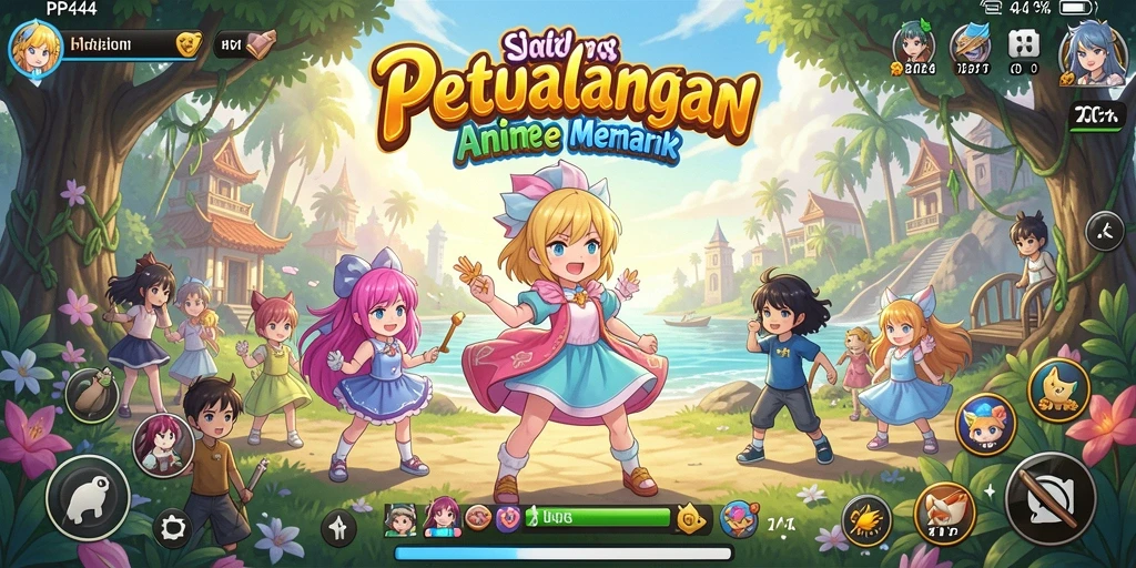 Tampilan gameplay seru PP444 di dunia anime.