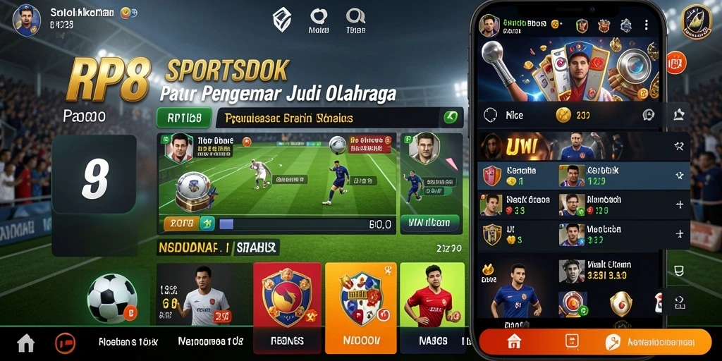 Tampilan screenshot RP8 menampilkan aksi taruhan olahraga yang mendebarkan.
