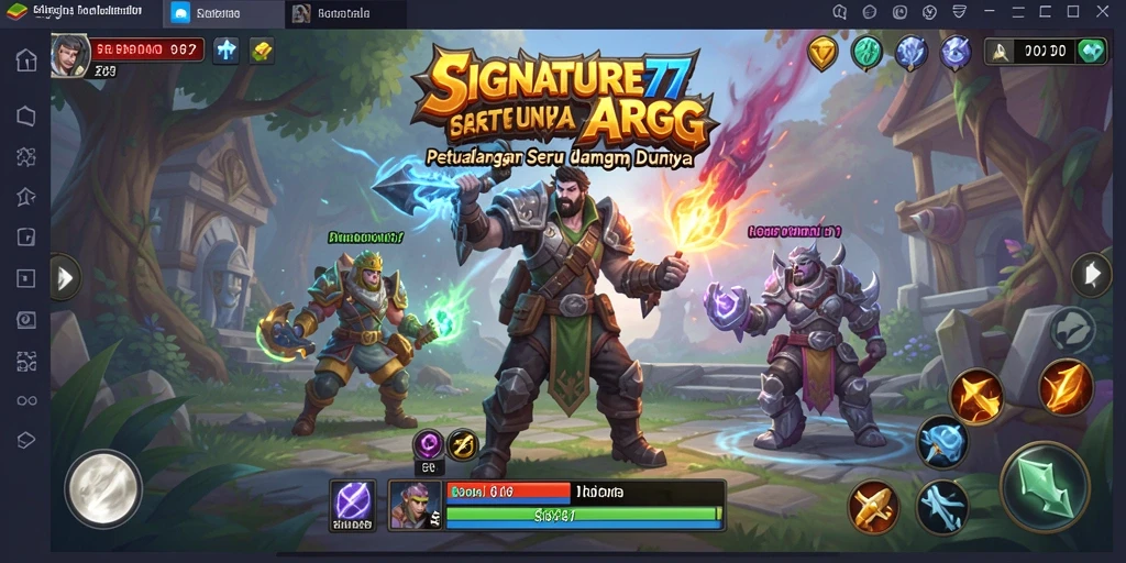 Tangkapan layar gameplay SIGNATURE77 menunjukkan aksi seru dalam pertarungan ARPG.