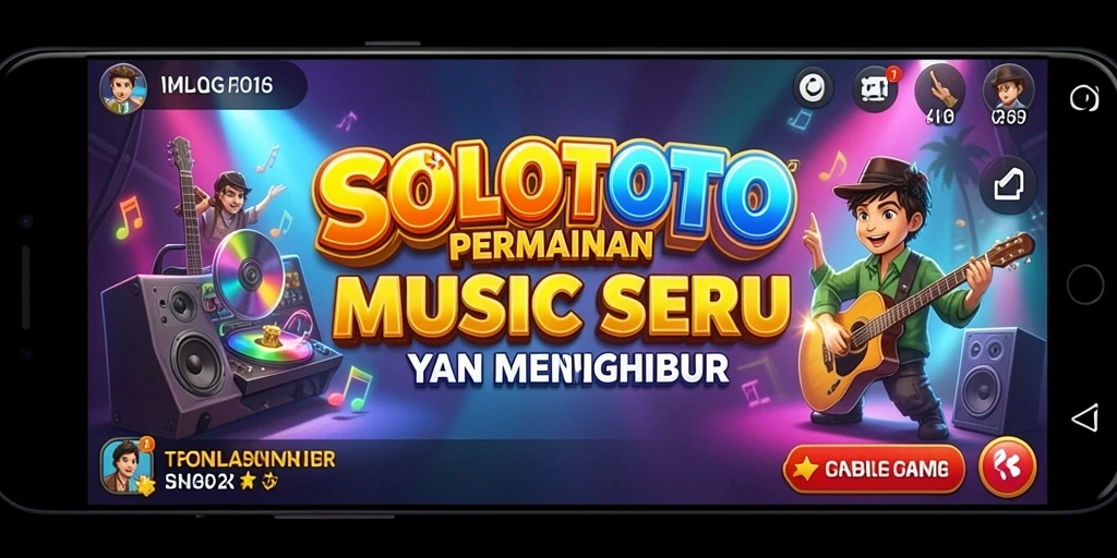 Tampilan gameplay SOLOTOTO dengan berbagai tantangan musik.