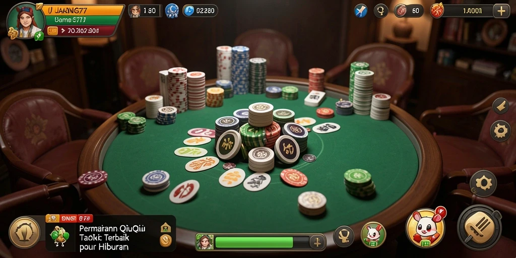 Tampilan menarik dari gameplay QiuQiu UANG77.