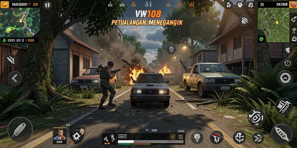Tangkapan layar VW108 menampilkan aksi tembak-menembak yang mendebarkan.