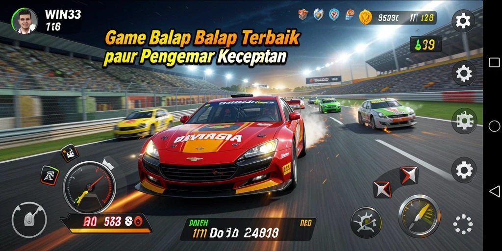Tampilan menarik dari gameplay balap yang mendebarkan.